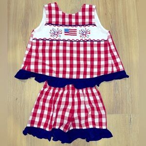 Stitchy Fish Red and White Patriotic Set